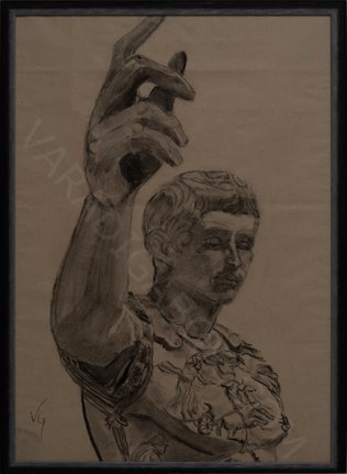 Augustus Octavianus Ancient Rome Emperor Empire Charcoal Drawing
